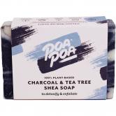Poapoa Charcoal & Tea Tree Shea savon, 100 g 