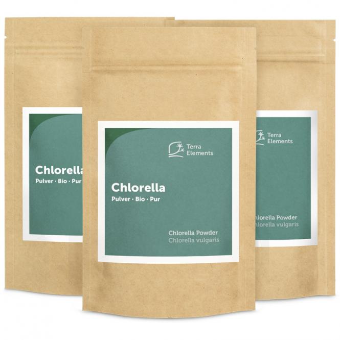 Chlorella bio en poudre 100 g, paquet de 3 